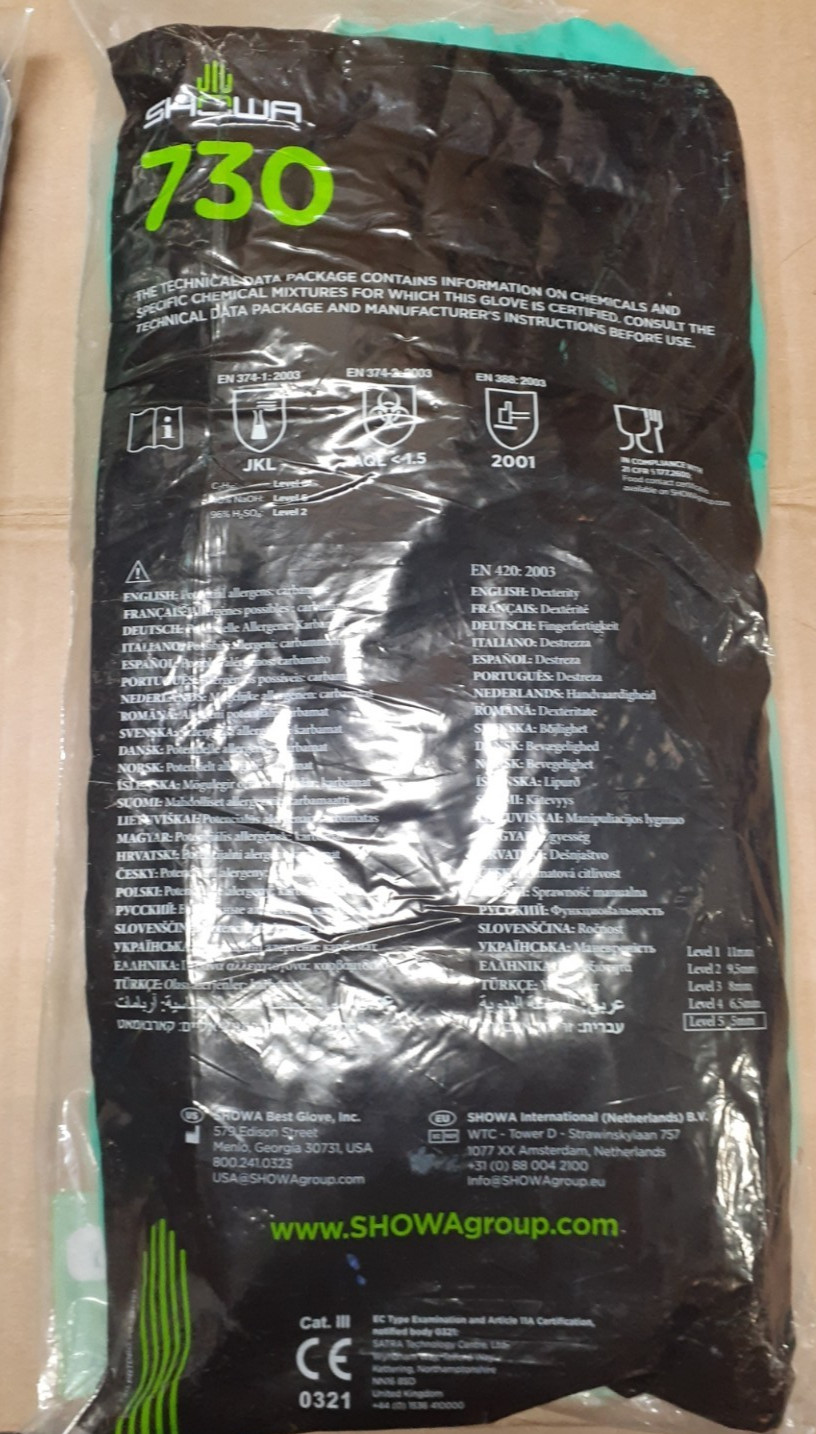 12- Showa 730 Reusable Heavy Duty Cleaning Dishwashing Waterproof Nitrile Gloves