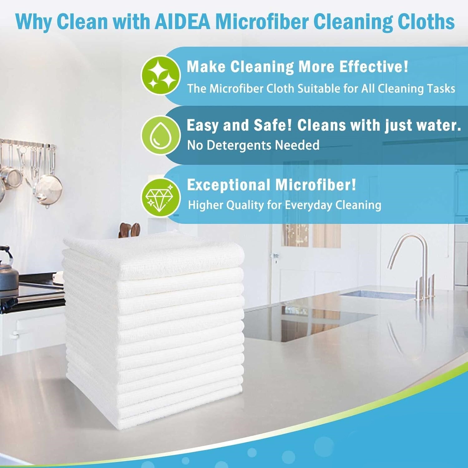 lot Toallas De Limpieza De Microfibra Reutilizables Paños De Cocina Absorbentes