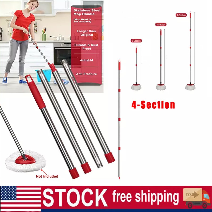 Spin Mop Replacement Handle for O-Cedar, 4-Section 30″ Germany Threaded Joint