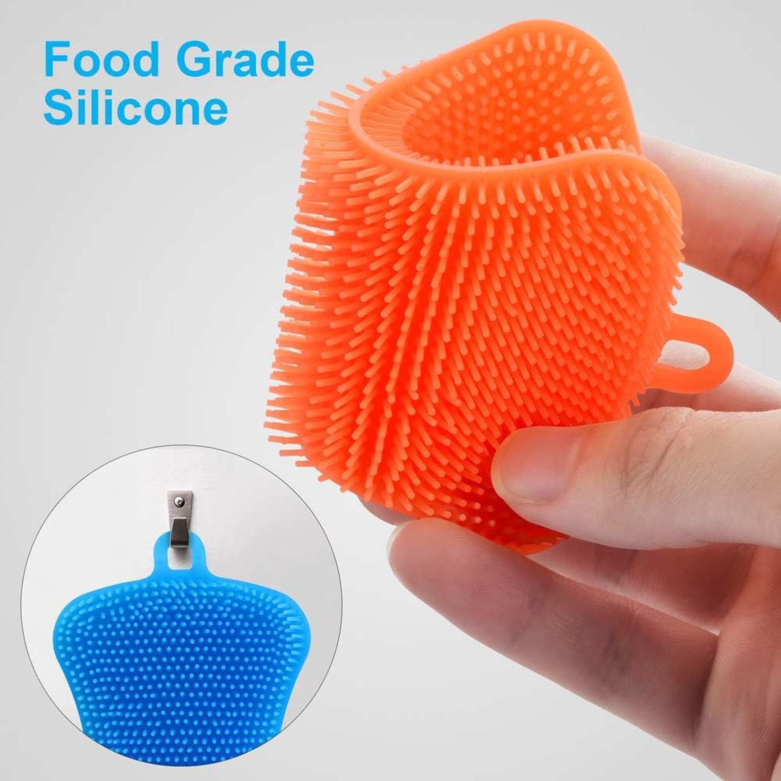 Silicone Dish Sponge Set 3 Pieces Multi-Purpose Kitchen Cleaning Gadgets