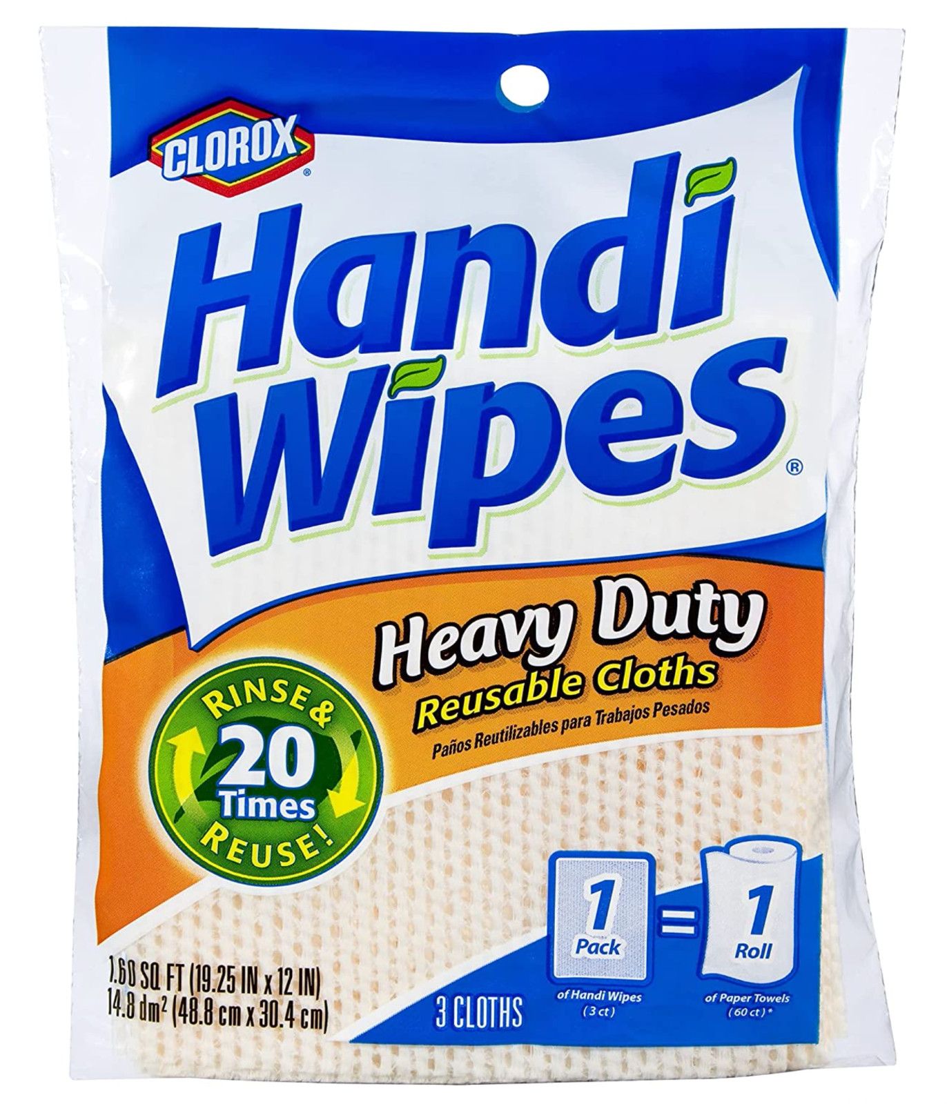 HEAVY DUTY HANDY CLOTHS ABSORBENT MULTIPURPOSE CLEANING TOWELS 6 PKS/18 Yellow