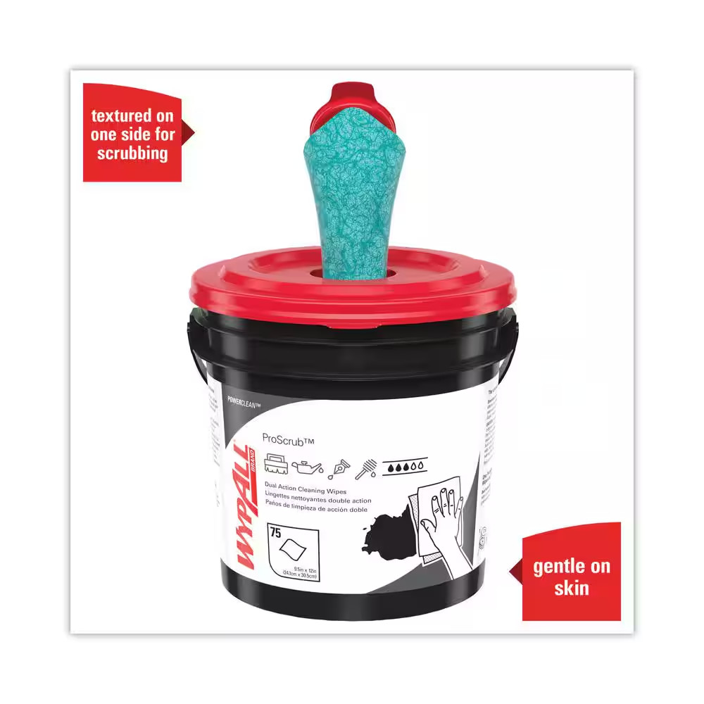 Power Clean Proscrub Green 9.5 In. X 12 In. Citrus Scent Pre-Saturated Cleaning