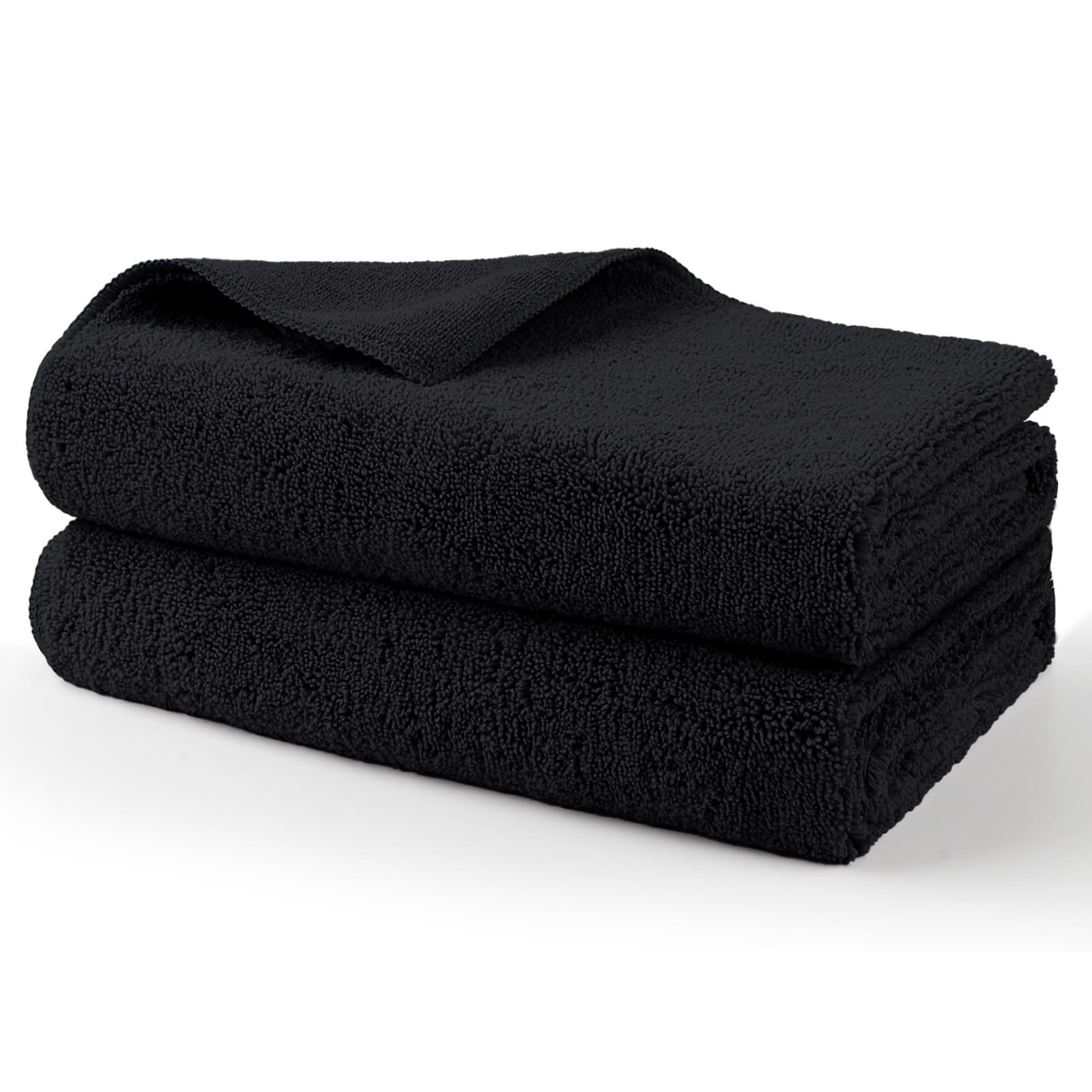 HOMEXCEL Professional Large Microfiber Car Drying Towels 31 x 24 Inch, Black