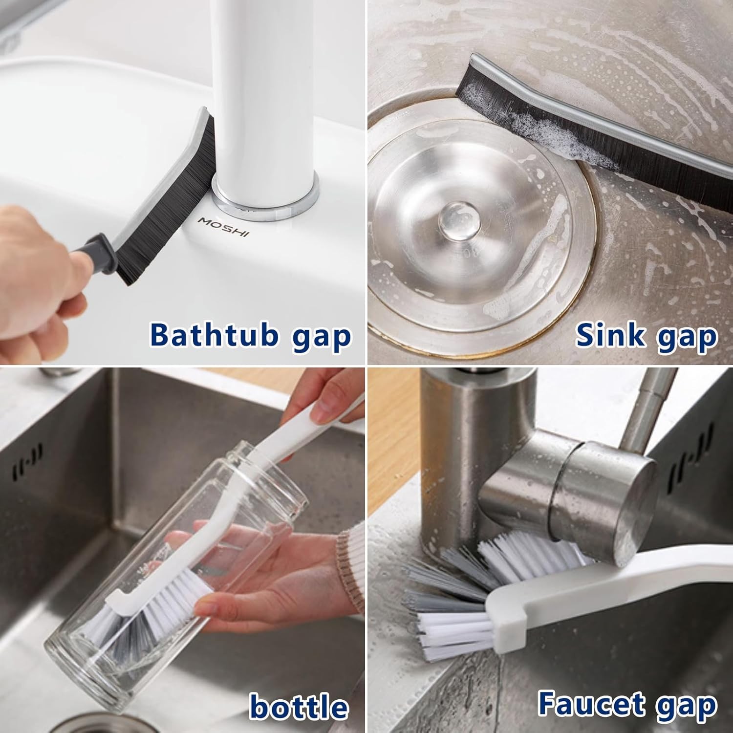 11Pcs Crevice Cleaning Brush,Gap Cleaning Brush with Long Handle,Small Gap