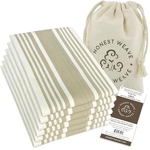 GOTS Certified Organic Cotton Kitchen Hand and Dish Towel Sets – Oversized 20×30