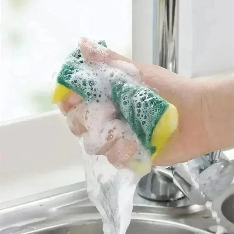 10pcs Cleaning Sponges Dish Scrubber Soft & Heavy Duty Microfiber Kitchen Sponge