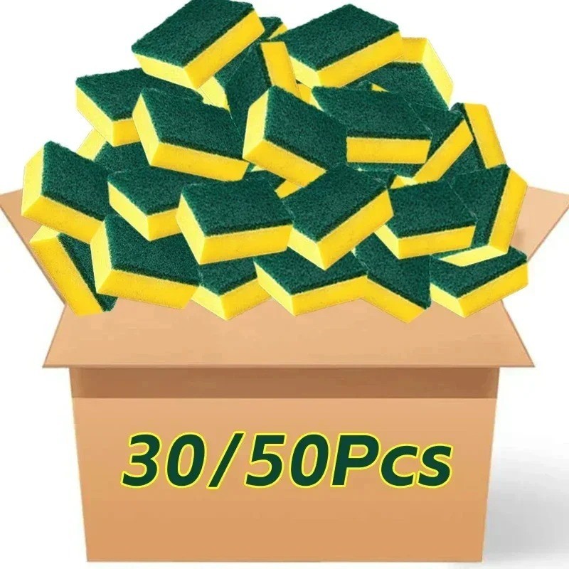 10/50 Pack Kitchen Cleaning Sponges Scourers Washing Up Non Scratch for Dish Pad