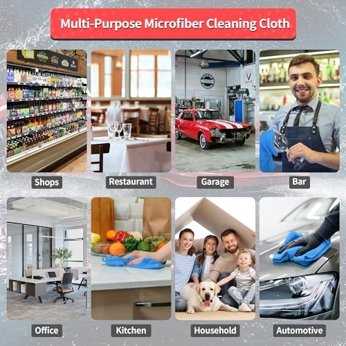 Shop Towels Microfiber Towels for Cars, Microfiber Cleaning Blue 100 Pack