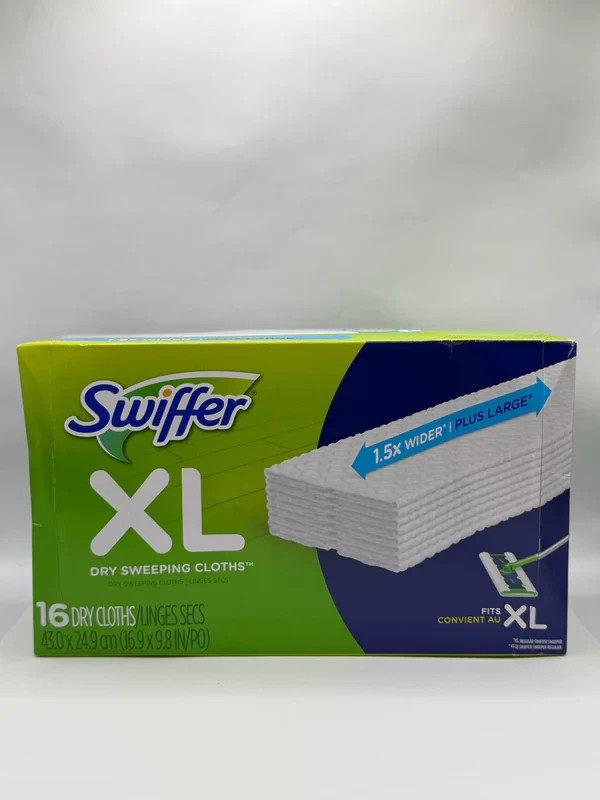 Swiffer XL + Dry Sweeping Cloths + 16 Pack + Refills + Dust + Hair + Floor Clean