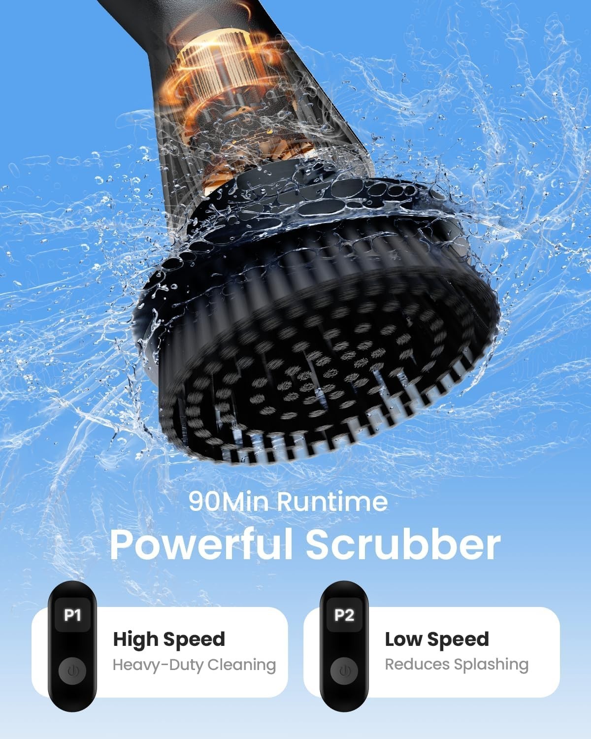 Cordless Spin Scrubber with 7 Brush Heads G1N