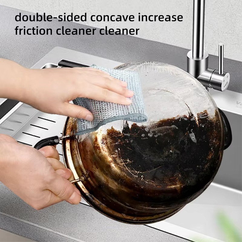 20/1pcs Magic Cleaning Cloth Thickened Double -sided Metal Steel Wire Rags Kitch