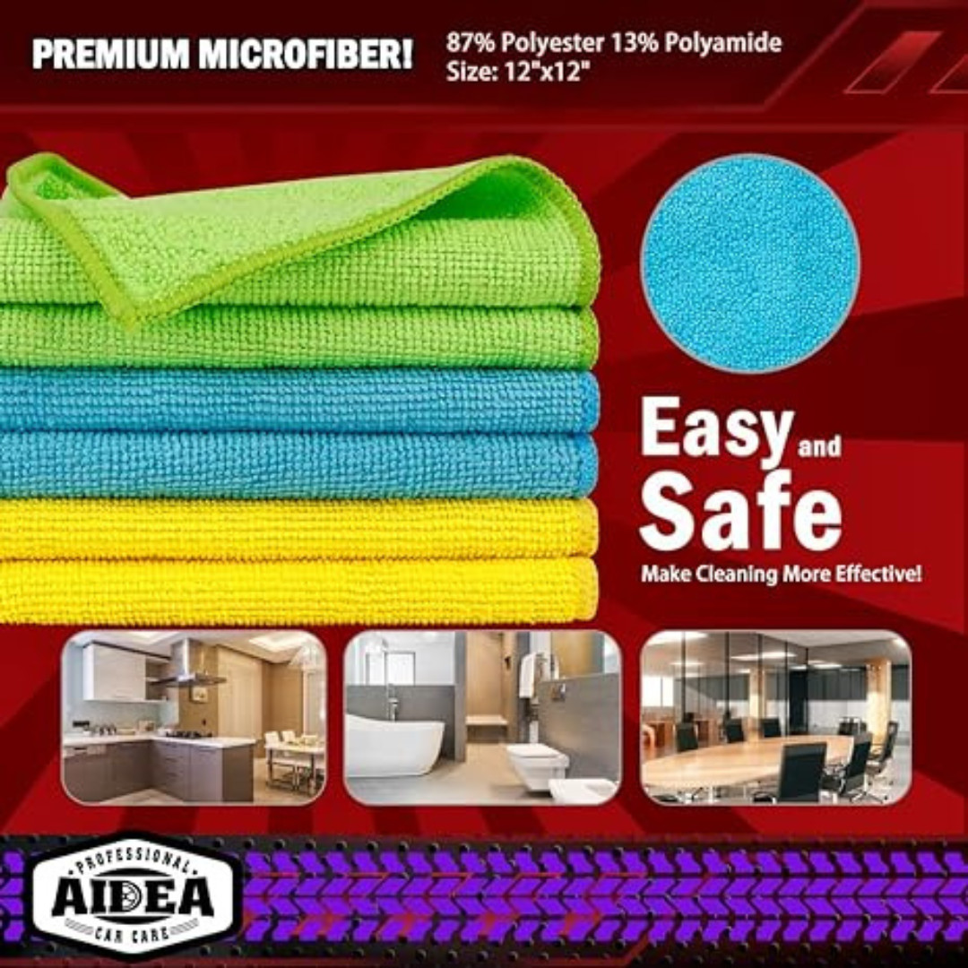 Microfiber Cleaning Cloth Set of 50 Towel Rag Car Polishing Detailing No-Scratch