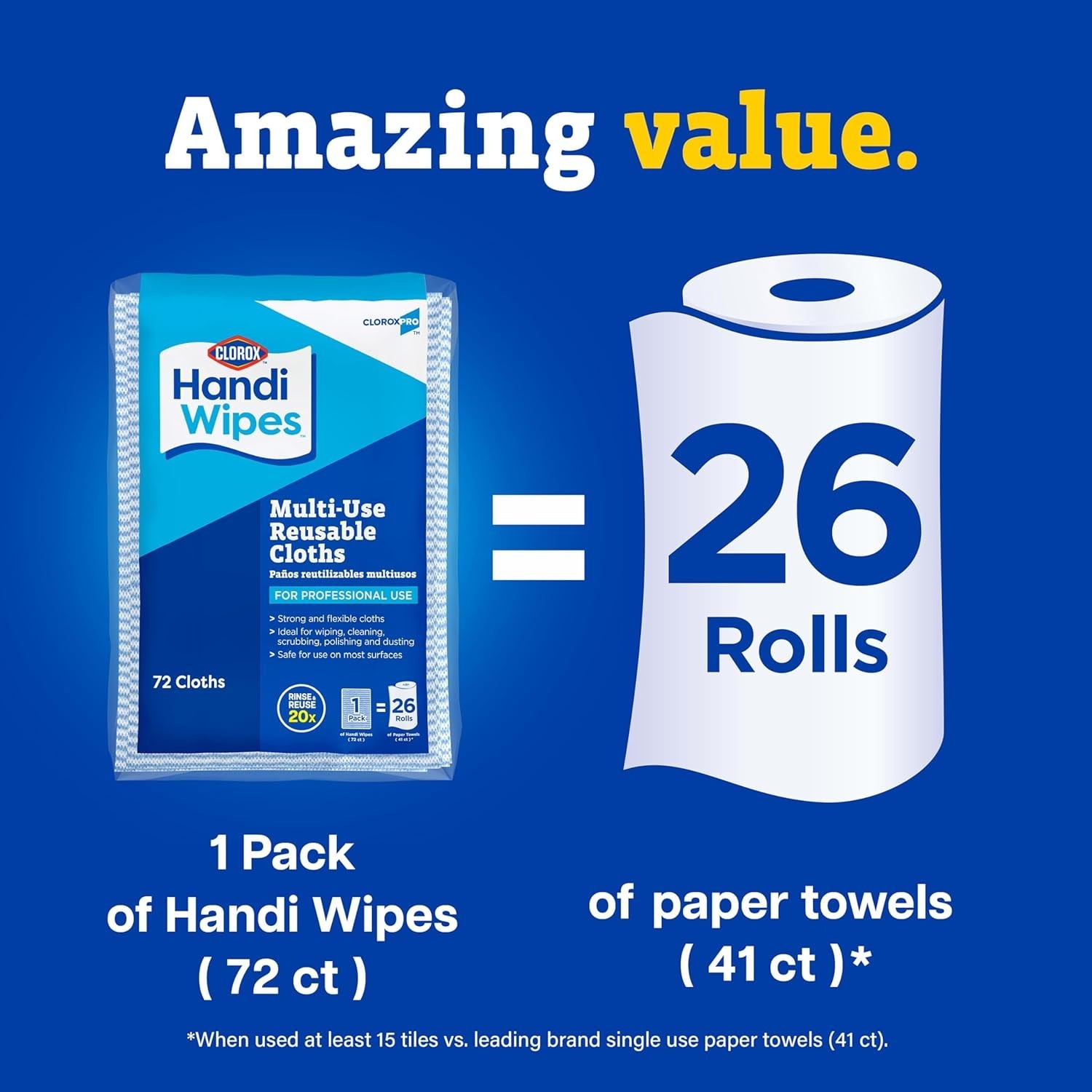 Handi Wipes Multi Use Reusable Cloths, 72 Count