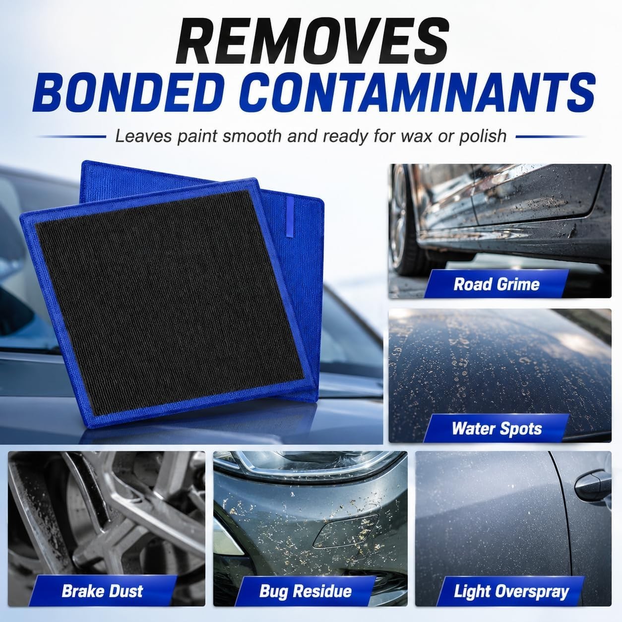 Clay Towel 2 Pack 12 X 12 Inch, Clay Bar Towel for Auto Detailing Microfiber Car