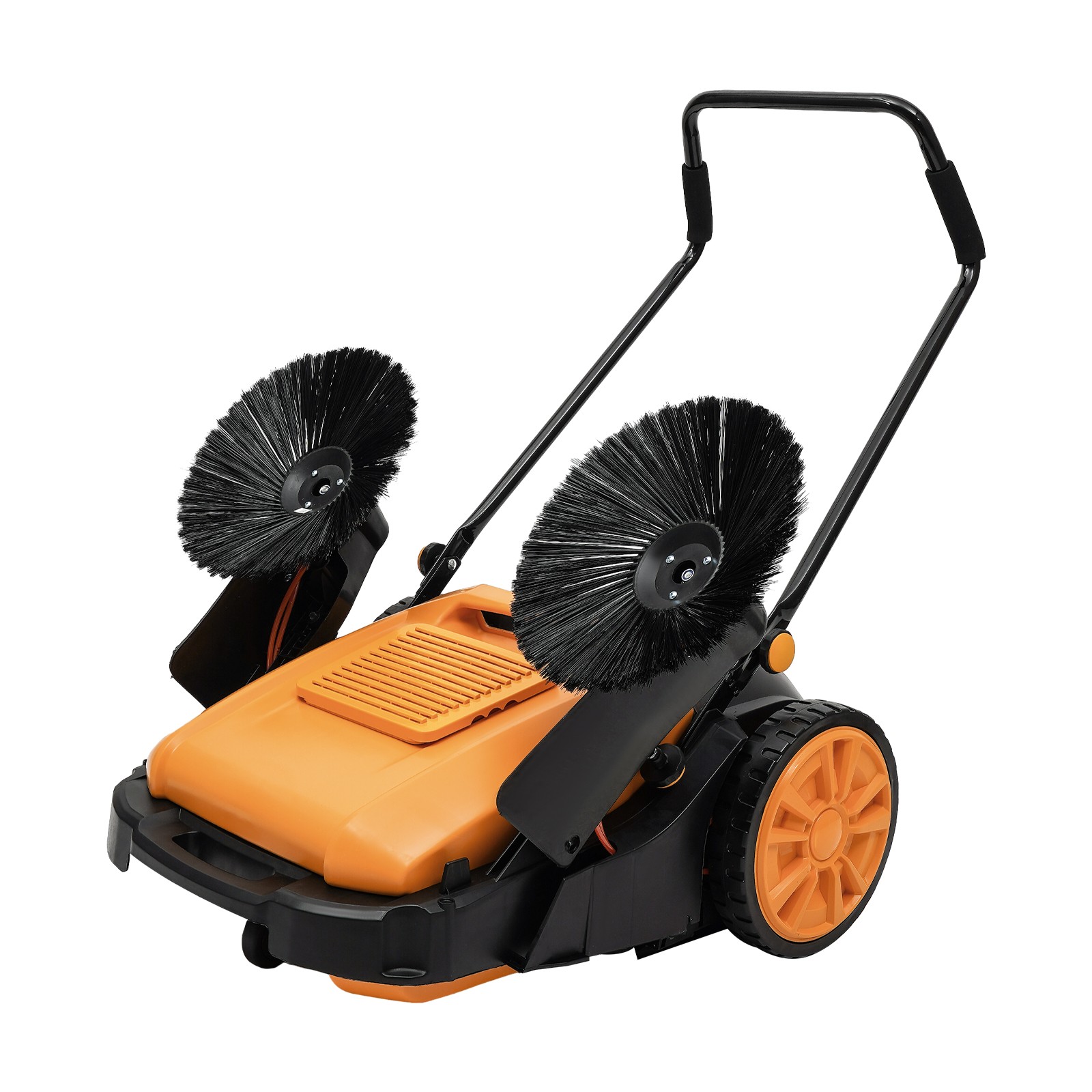 Walk-Behind Pavement Street Sweeping Tool Cleaner Floor 55L 41″Hand Push Sweeper