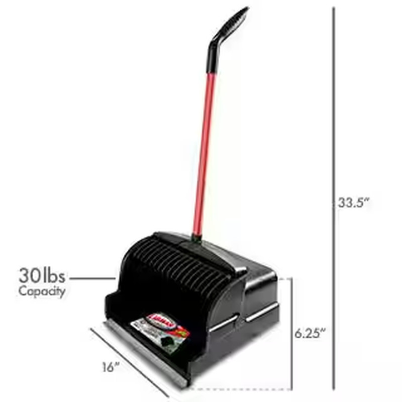 16 In. High Power Large Scoop Upright Dustpan with Steel Handle (2-Pack)