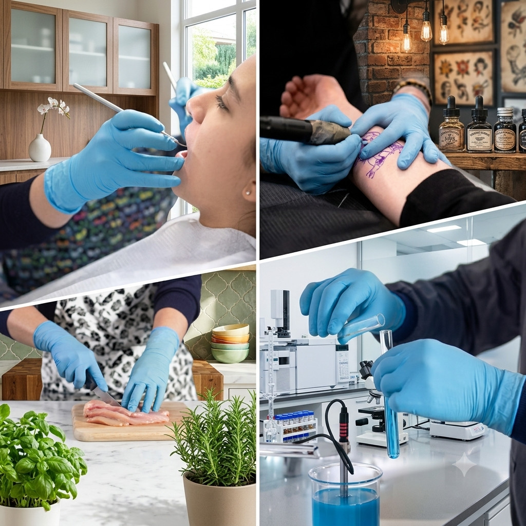 100 PCS Disposable Nitrile Gloves Powder Free Latex Free Exam Grade Gloves