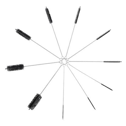 10 Pieces Nylon Cleaning Bottle Brush Pipe Cleaning Brushes Tube Brushes Black