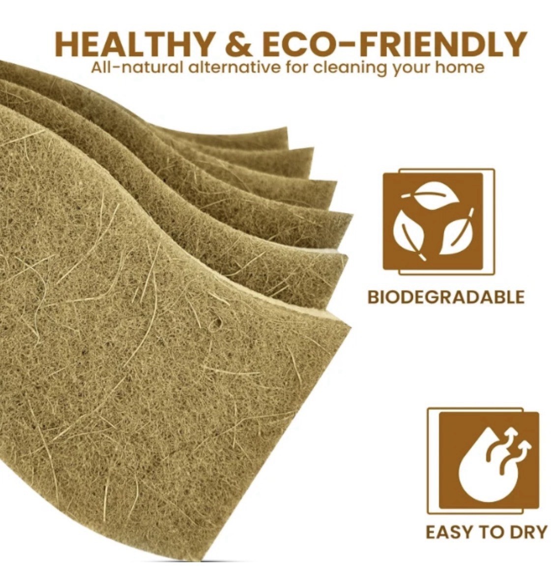 Super Eco Natural Kitchen Sponges Pack of 12, Long Lasting, Sponges for Dishes