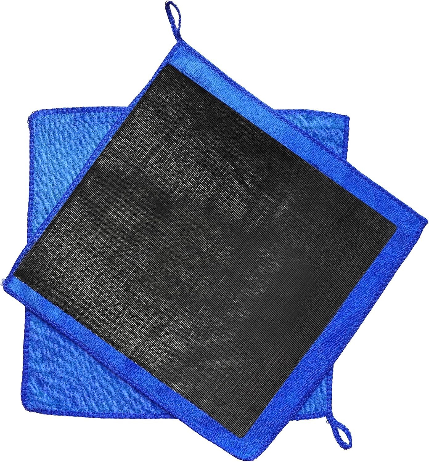 2 Pack 12 x 12 Blue Clay Towels – Lightweight Microfiber for Auto Detailing