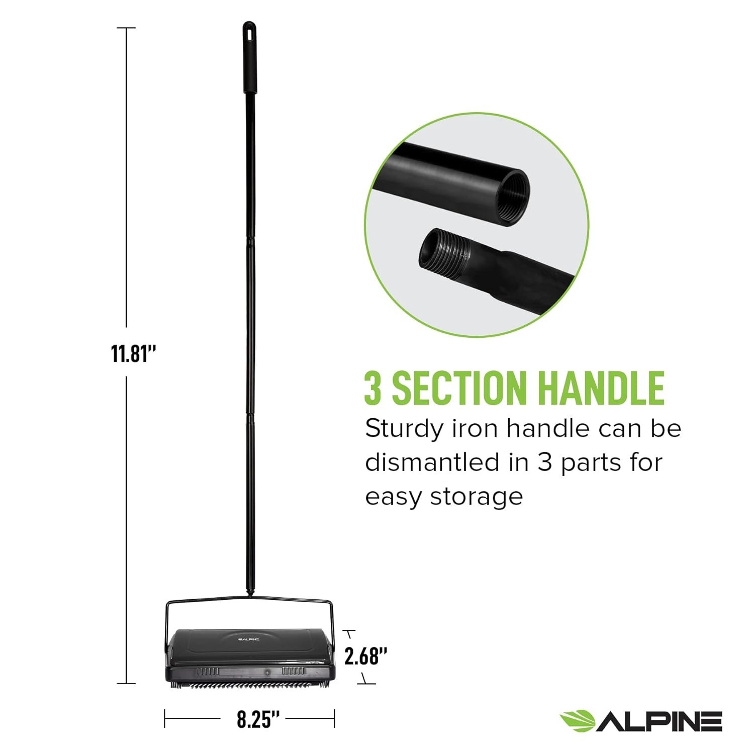 Effortless Cleaning: Cordless Triple Brush Sweeper for Hard Floors and Carpets