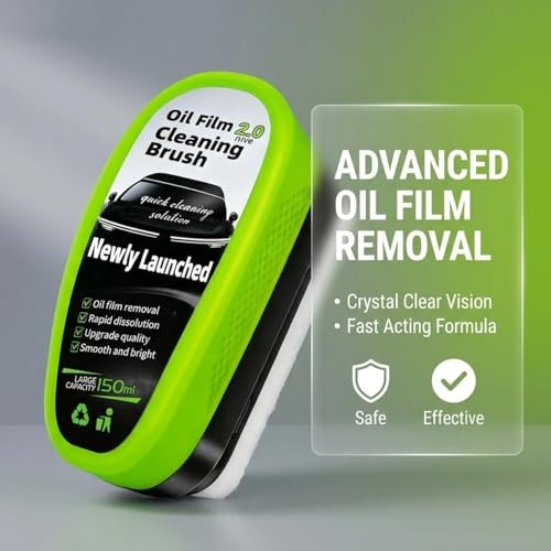 2-Pack Automotive Oil Film Cleaning Brush, Car Clear Vision Glass