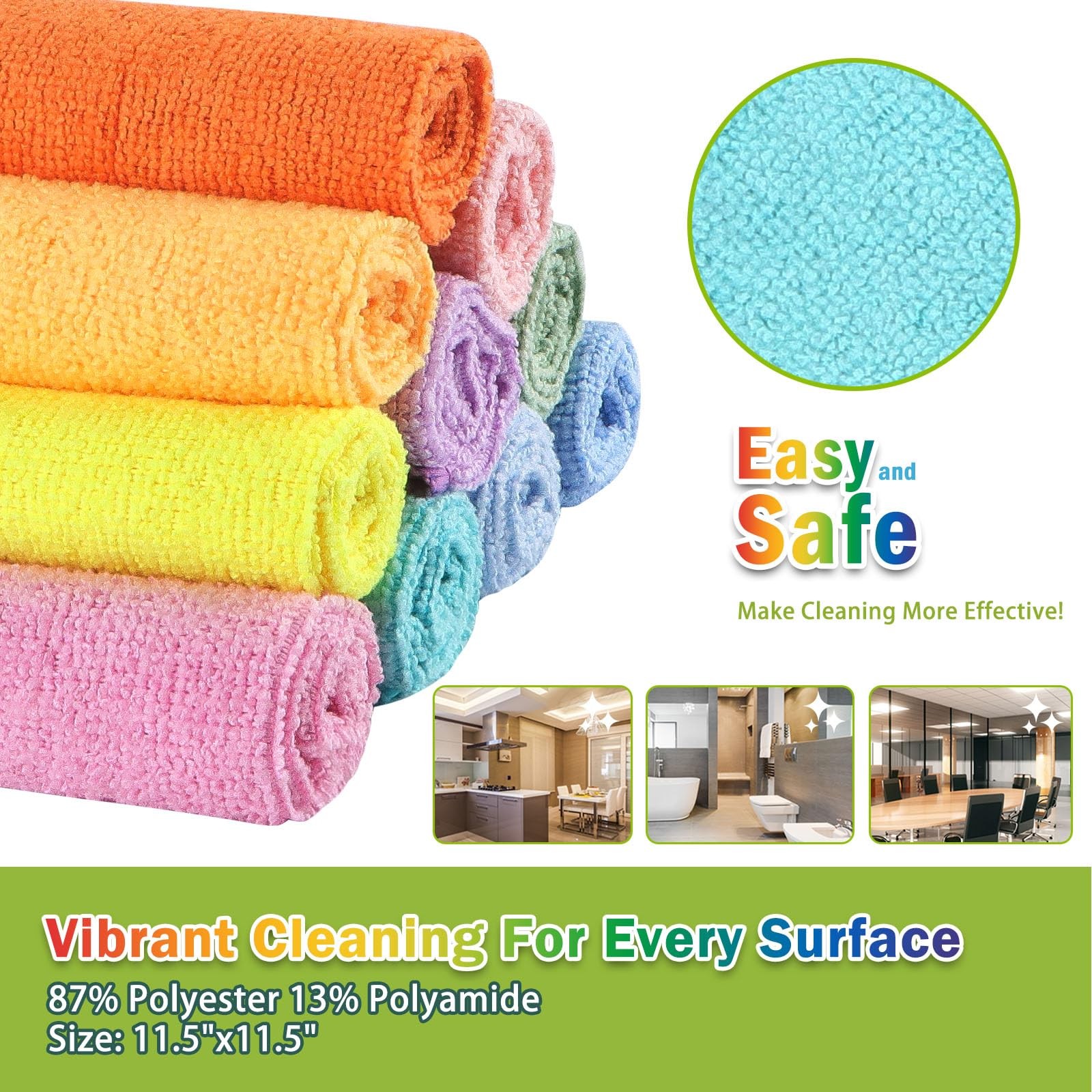 Microfiber Cleaning Cloths Home Kitchen Auto Detailing Wash Towels 20 Pack Rags