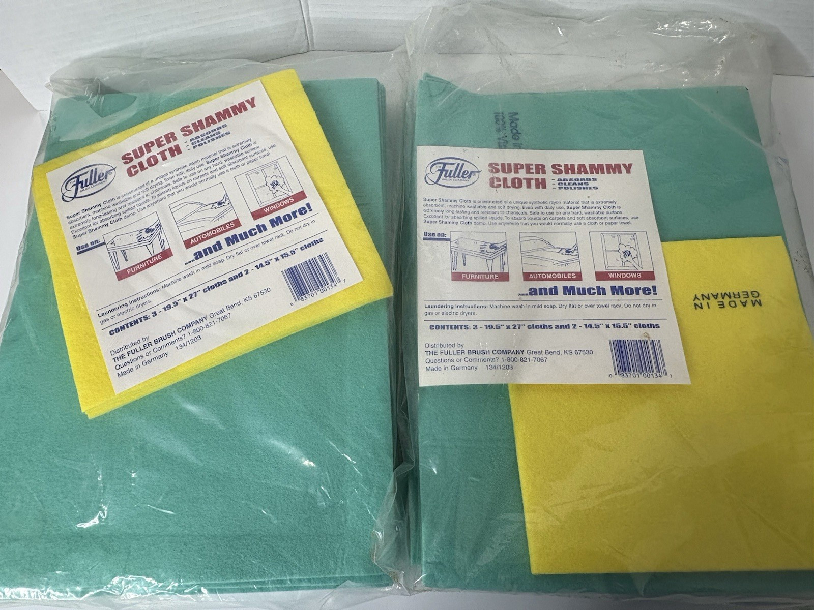 The Fuller Brush Company Super Shammy Cloths 5 Large and 3 Small Germany NIOB