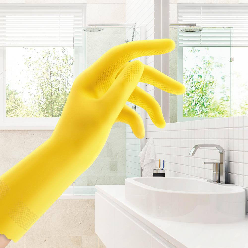 Playtex Handsaver Medium Yellow Latex/Neoprene/Nitrile Gloves (3-Pairs)