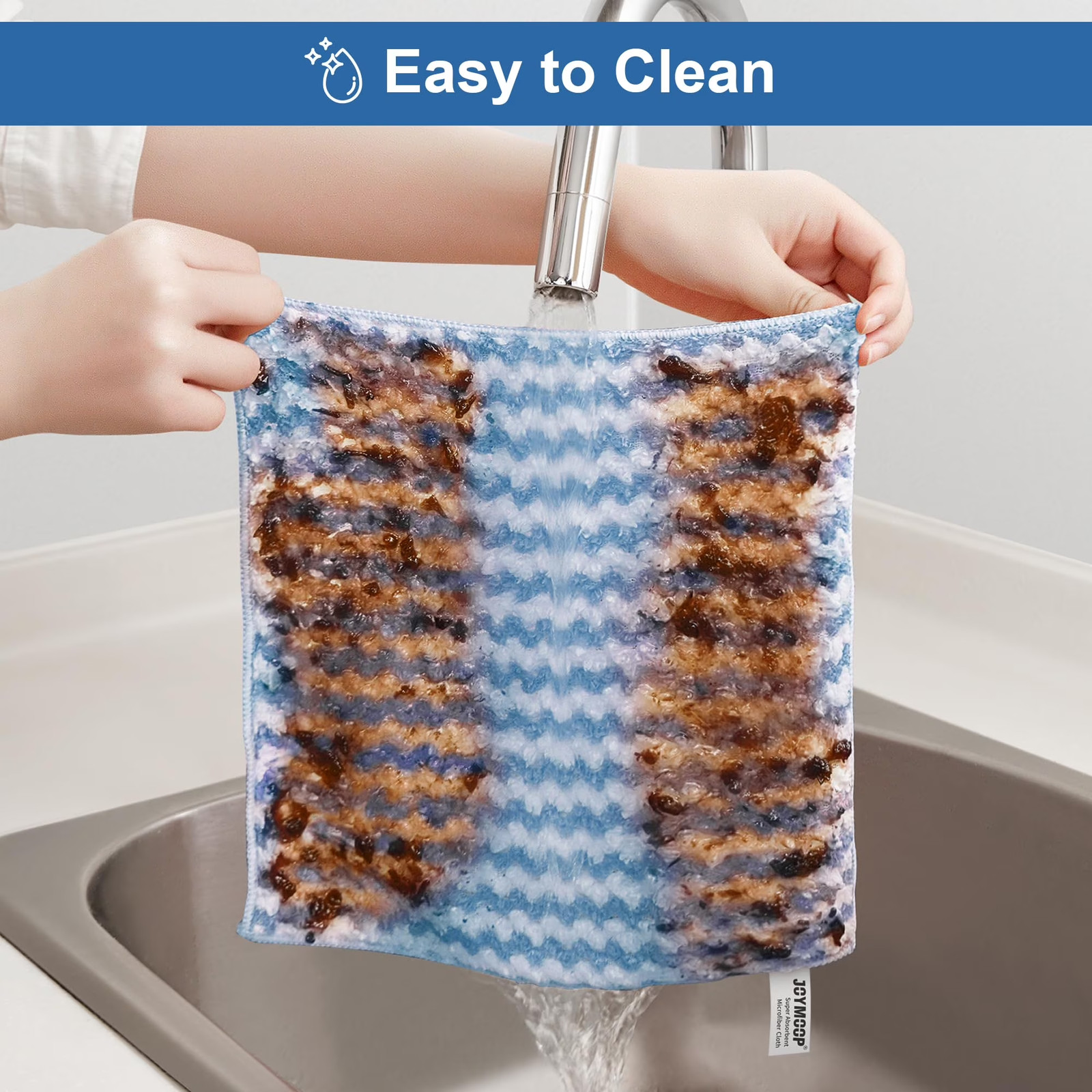 Microfiber Cleaning Cloths – 18 Pack, 10″ X 10″, Blue