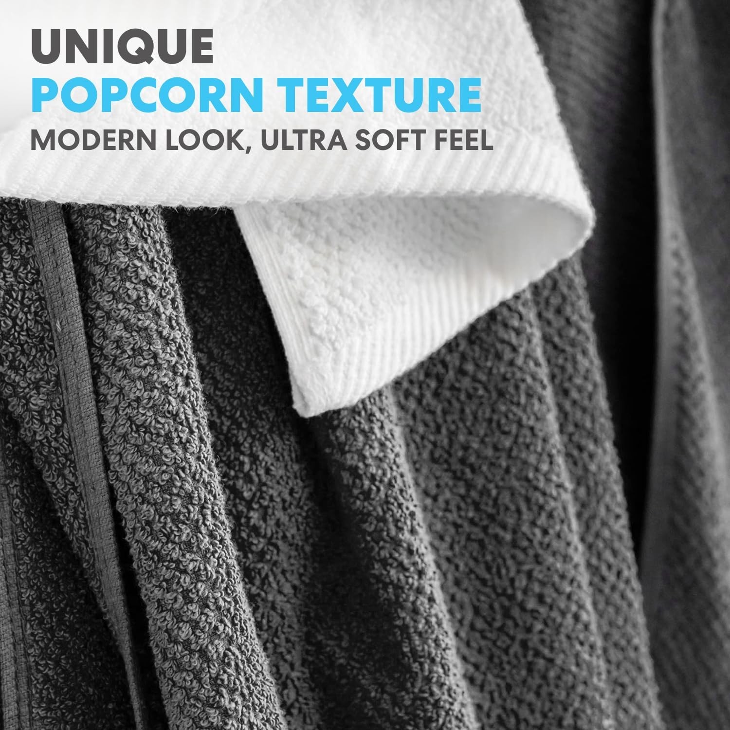 Simpli-Magic 79451 Popcorn Textured Bath Towels Set, 2 Bath Towels, 2 Hand