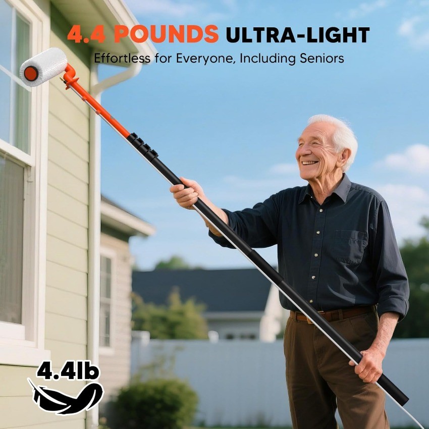 Electric Solar Panel Cleaning Brush: 20FT Adjustable Water Fed Pole Solar Kit