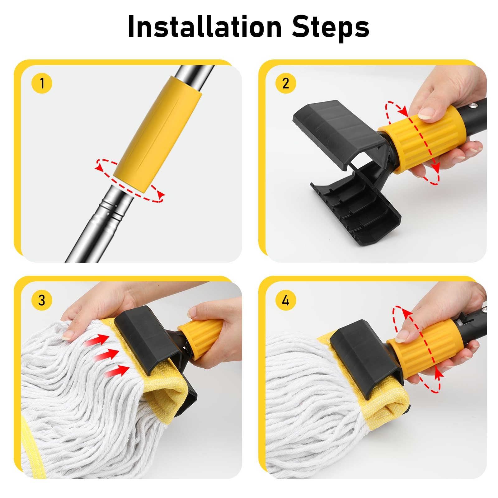 Heavy Duty String Wet Mop for Floor Cleaning, Commercial Industrial Cotton Mop