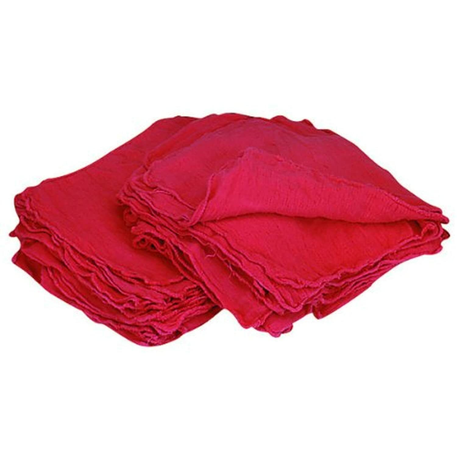 Industrial Reusable 1 Pound Red Shop Rag Mechanics Towel 100% Cotton 12″ x 14″