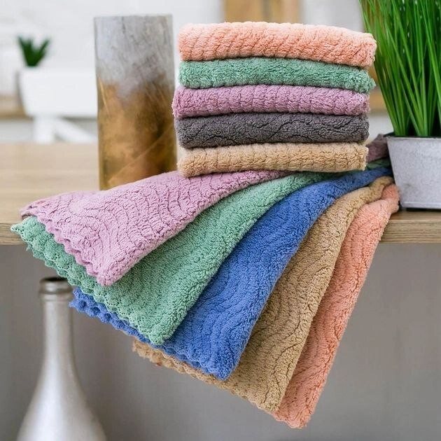 20pcs of 10×10 in microfiber soft absorbent kitchen cleaning towels, rags
