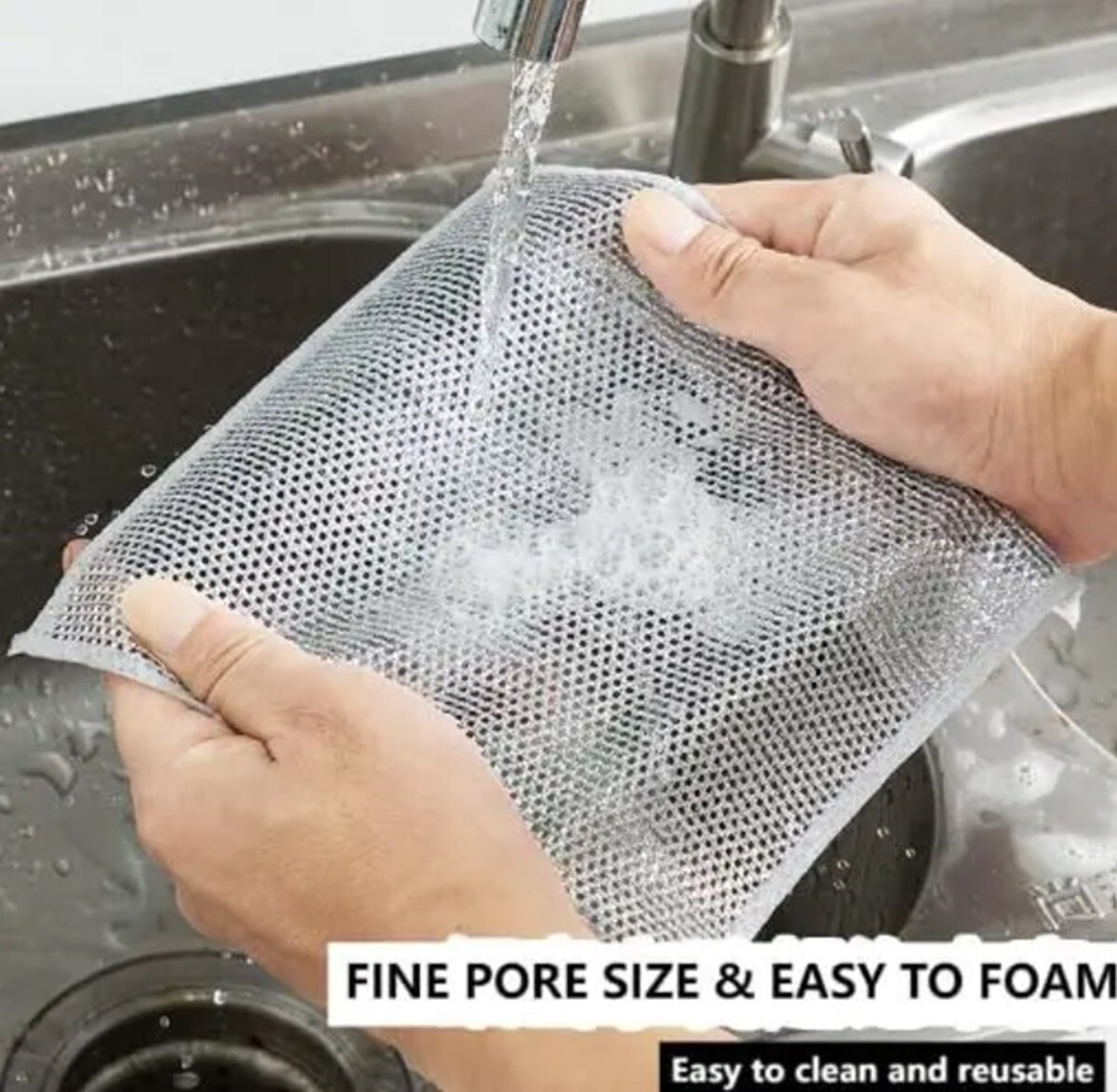5 Pcs Multipurpose Wire Dishwashing Rags – Wet & Dry Use, Durable Cleaning Rag