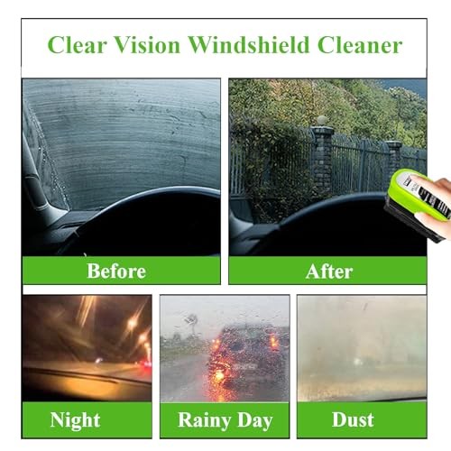 3PCS Clear Vision Windshield Cleaner, Automotive Oil Film Cleaning Brush 3packs