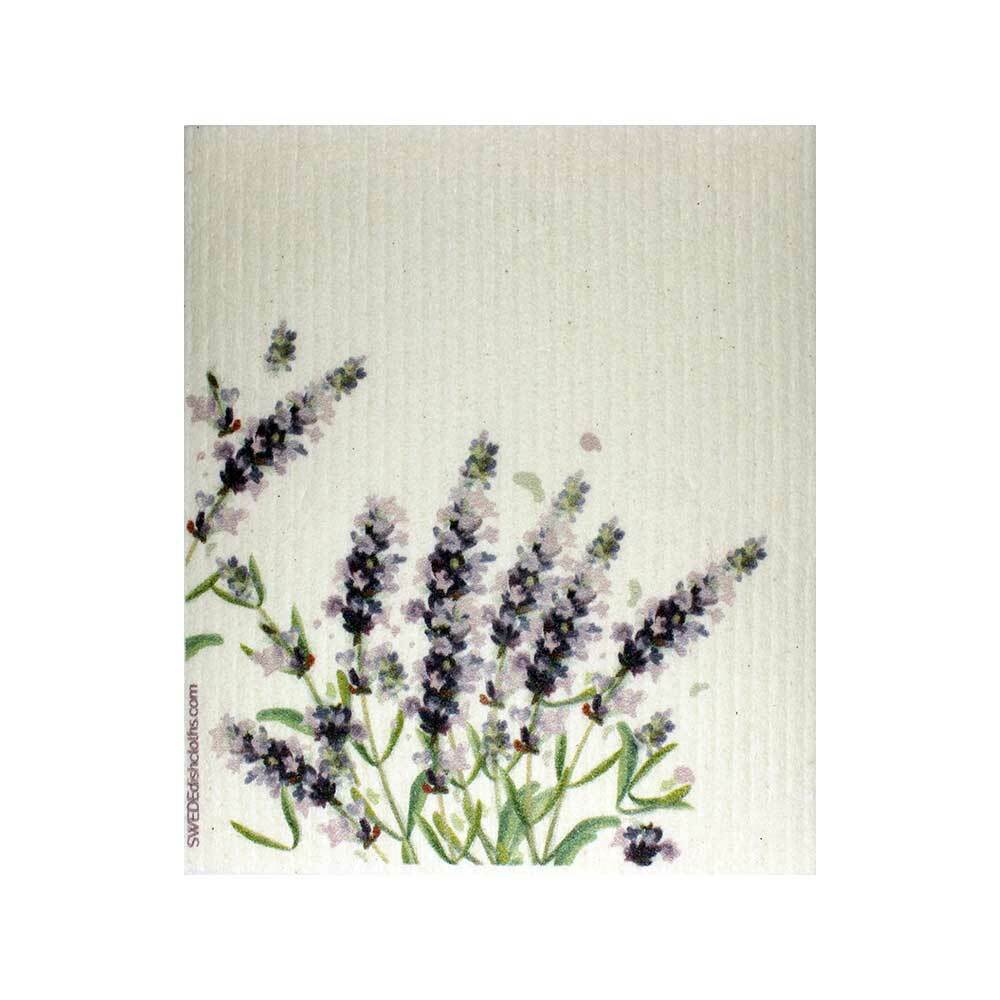 Swedish Dishcloths Mixed Purple Wildflowers Set of 3 cloths (one of each design)