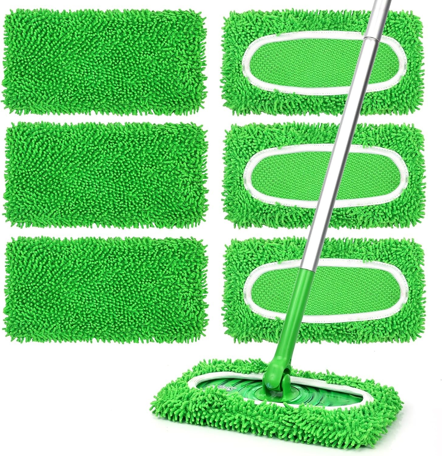 6 Pack High Quality Microfiber Mop Pads – Long-lasting and Eco-Conscious