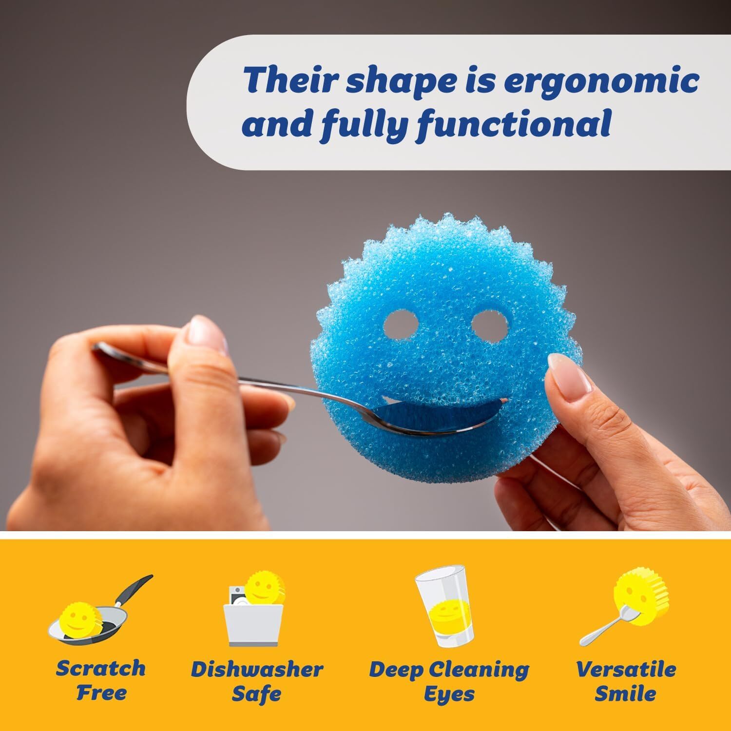 Colored Sponges – Scratch Free Multi-Purpose Dishwashing Sponge – (Pack of 3)