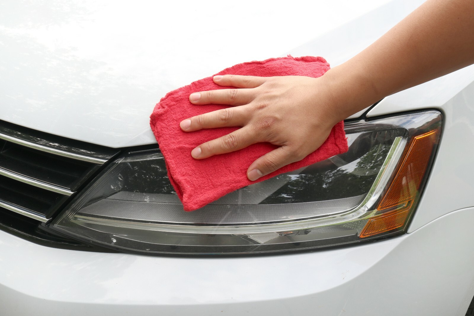 Pack of 10 Red Shop Towels – 12 x 14 Cleaning Rags for Homes Cars Auto Garage