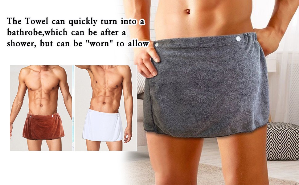 Men Boys Soft Wearable Bath Towel Short Pants Adjustable Mircofiber Towel Pool