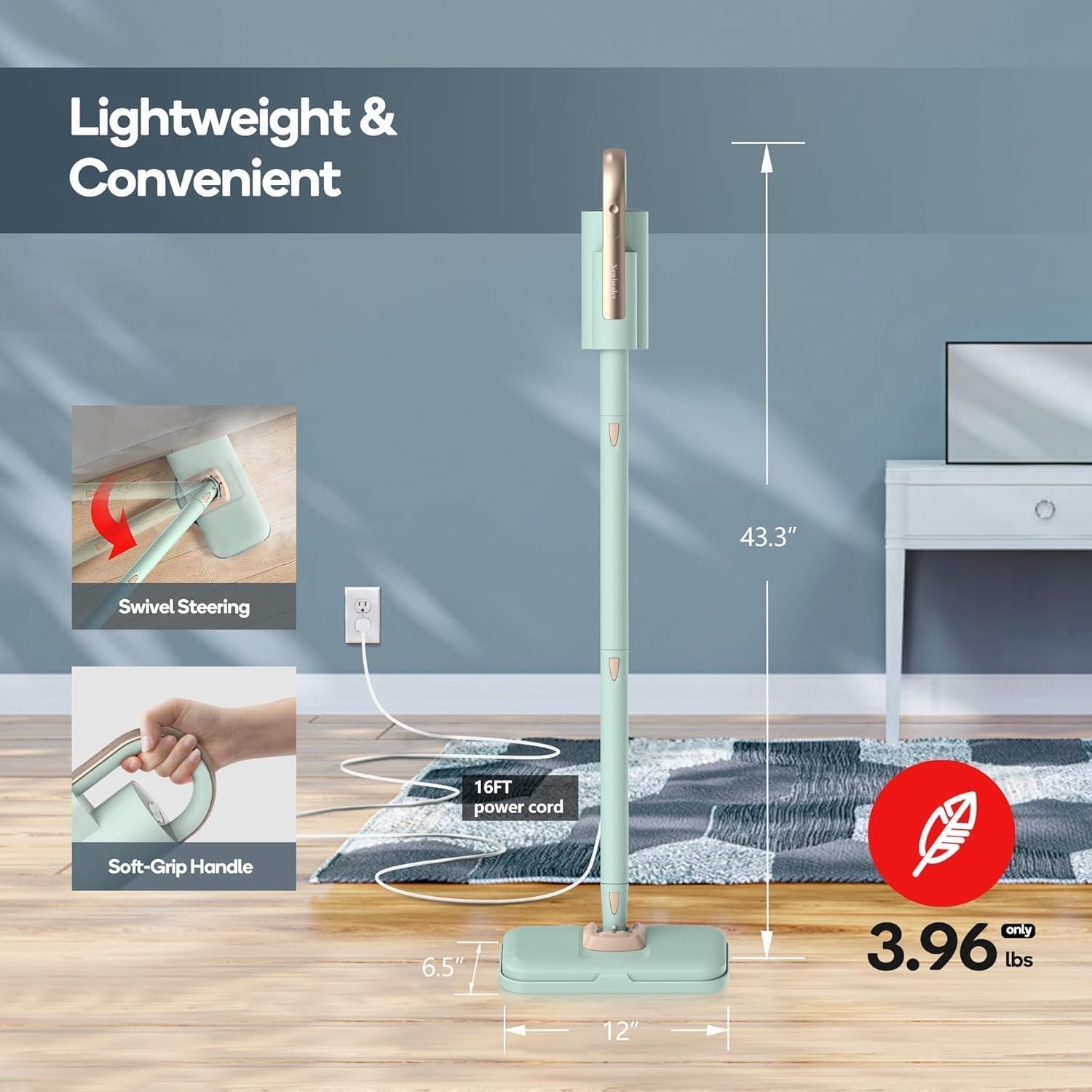 Steam Mop Handheld Cleaner Floor Steamer Carpet Cleaner Hardwood Tile Grout