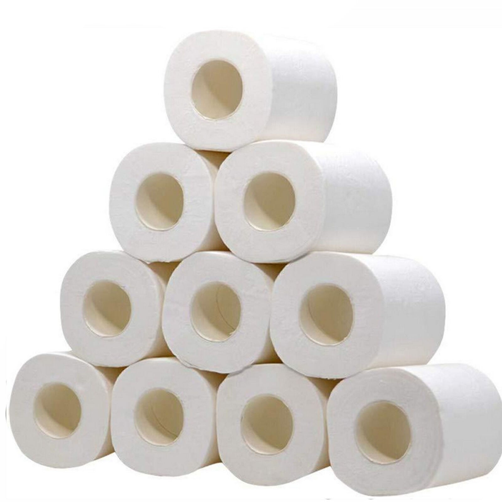 Household 10 Rolls Paper Bulk Rolls Bath Tissue Bathroom White Soft 3 Ply