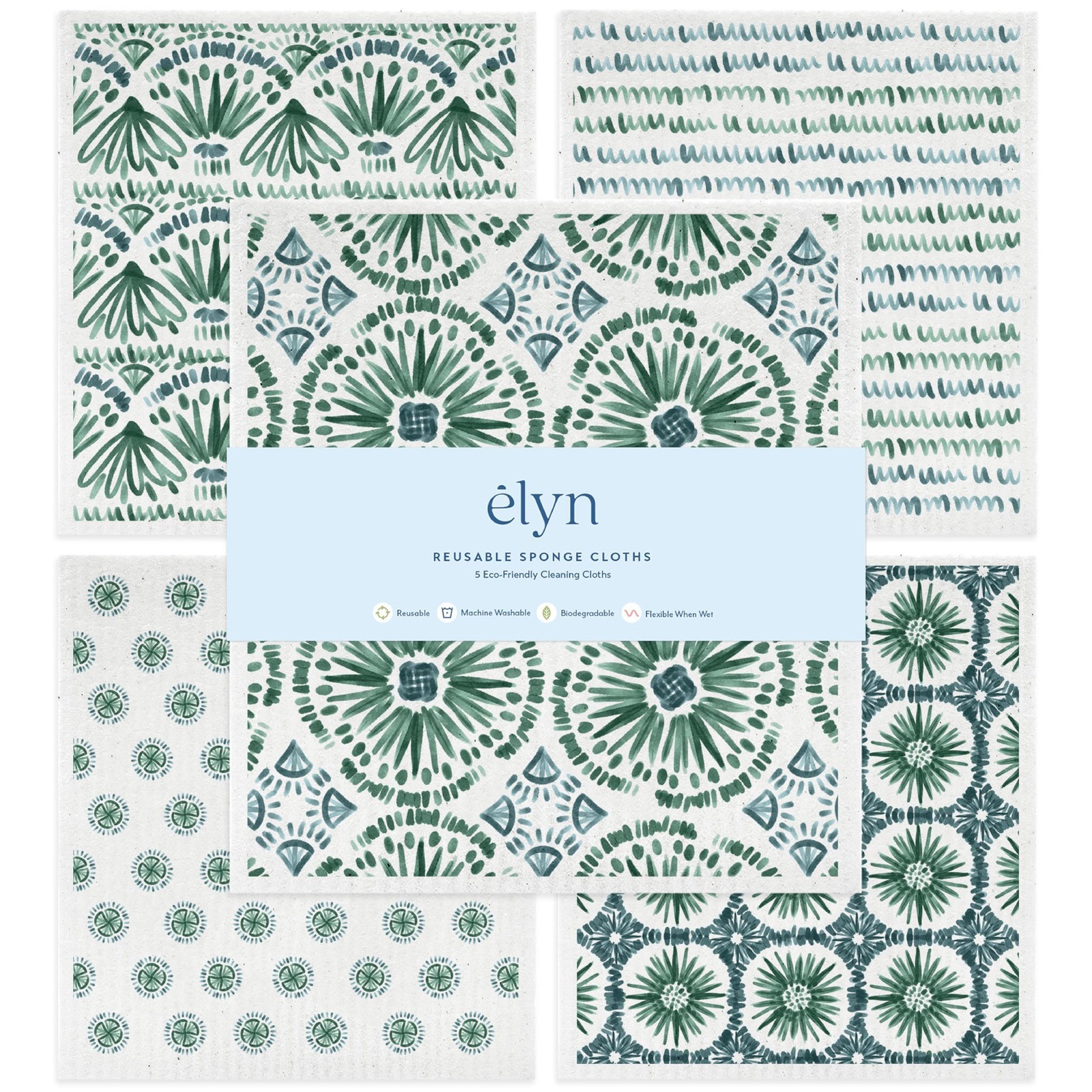 Swedish Dishcloths, Reusable & Washable Sponge Cloths, Absorbent Cleaning Pap…