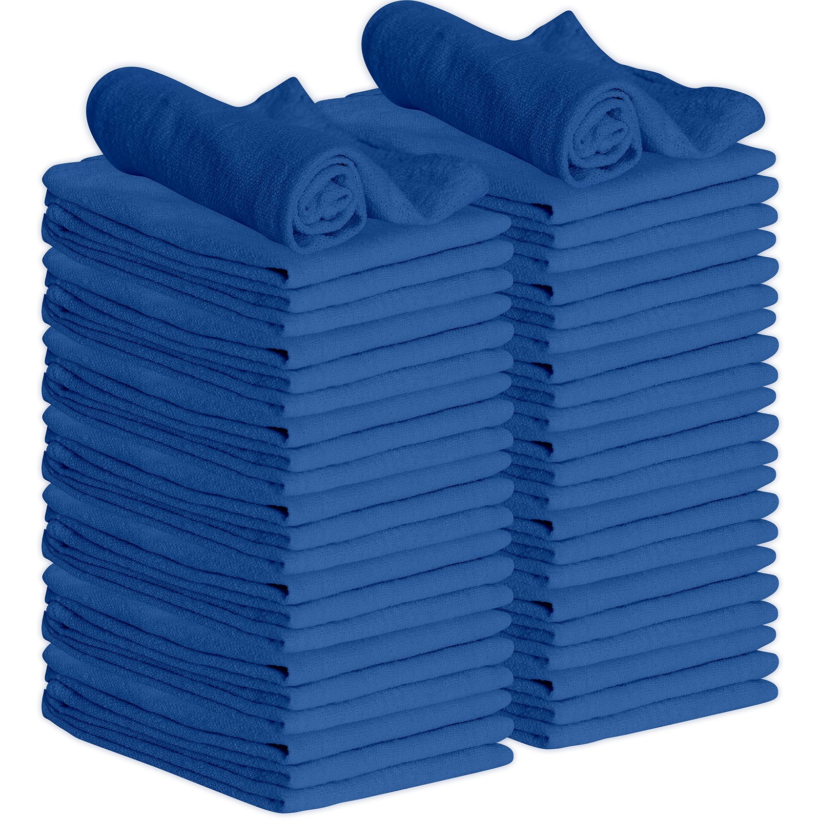 Towels 12″ x 14″ 50 Pack – Blue Cotton Towels, Cleaning Rags, Reusable Rags, …