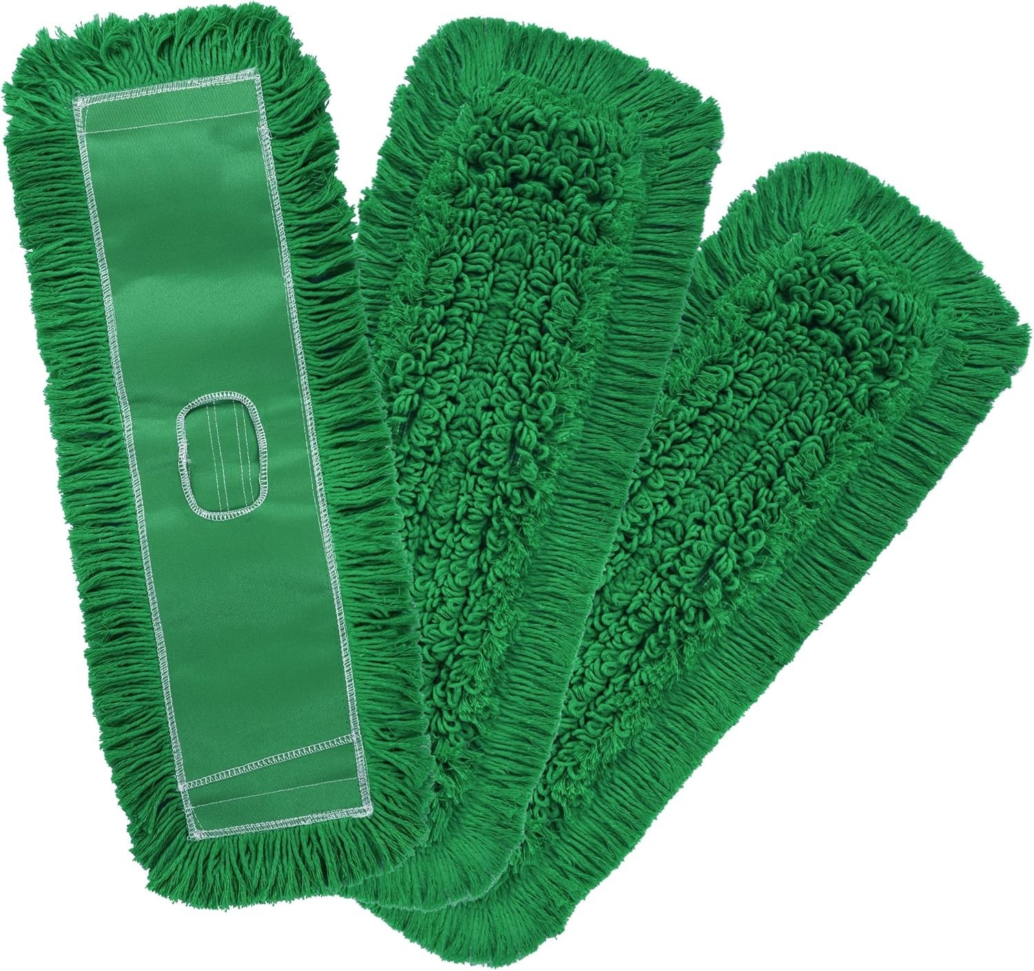 Cleaning 24” Industrial Strength Cotton Dust Mop Refill Washable Heads Green 3P