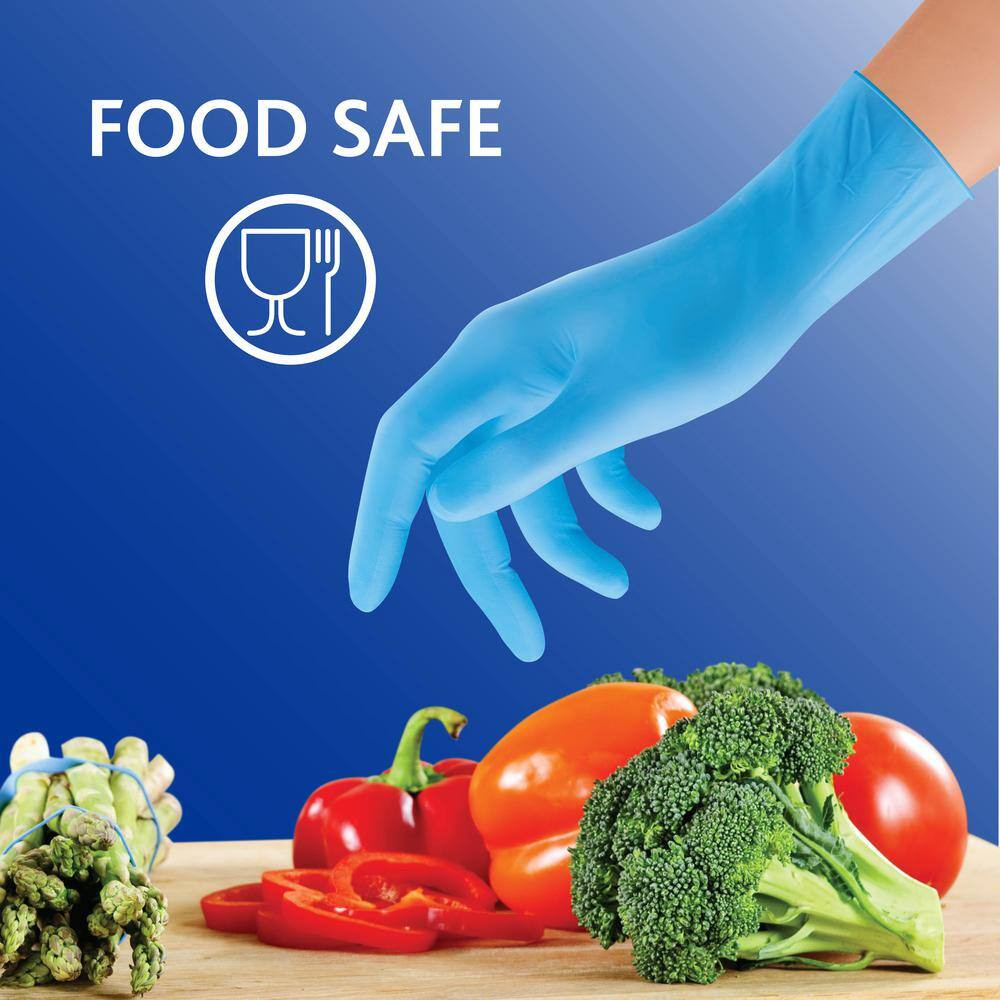 Playtex 1-Size Fits Most Blue Nitrile Clean Cuisine Gloves (60-Pack)