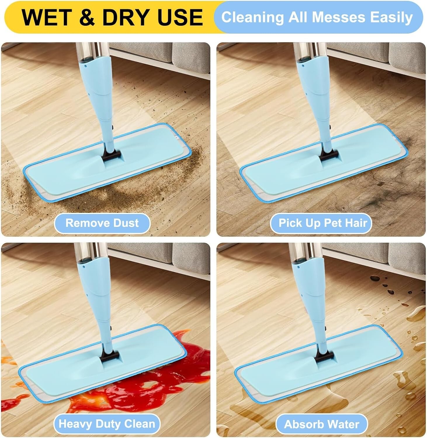 Durable Microfiber Replacement Mop Heads – 8 Pack Set with Money-Back Guarantee