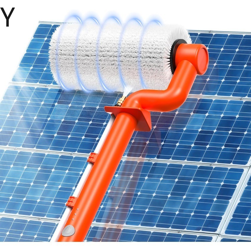 Electric Solar Panel Cleaning Brush: 20FT Adjustable Water Fed Pole Solar Kit